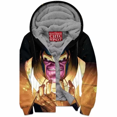 Comic Zip-Fleece-Hoodie, Thanos Zip-Fleece-Hoodie