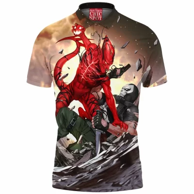 Comic Polo Shirt, Red Goblin Polo Shirt