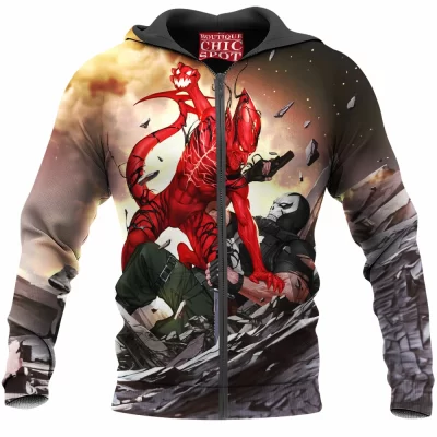 Comic Zip-Hoodie, Red Goblin Zip-Hoodie