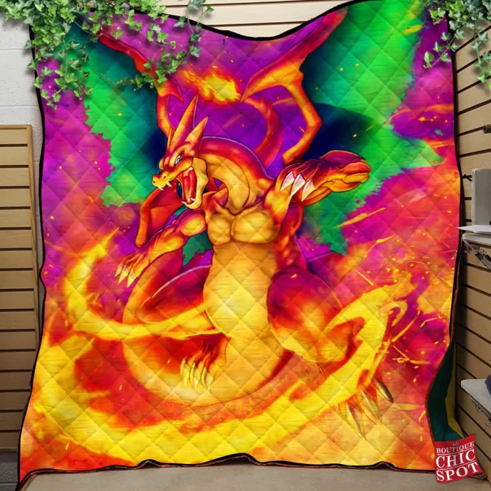 Mega Charizard Quilt Blanket