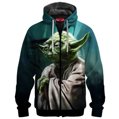 Sci-Fi Zip-Fleece-Hoodie, Star Wars Zip-Fleece-Hoodie, Yoda Zip-Fleece-Hoodie