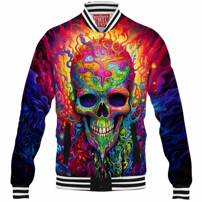 Colorful Skull Baseball Jacket