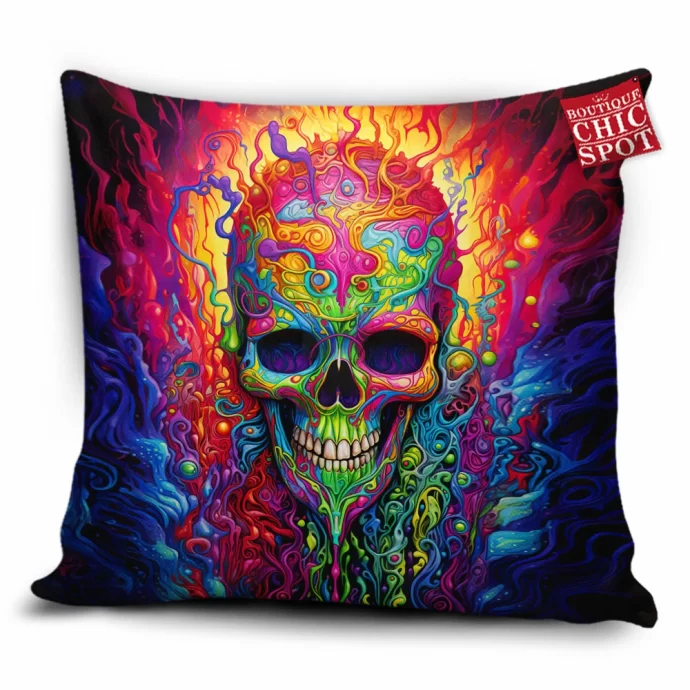 Colorful Skull Pillow Cover