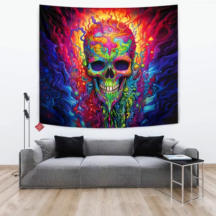 Colorful Skull Tapestry