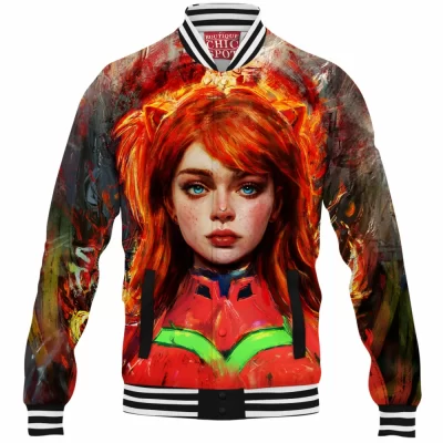 Anime Baseball-Jacket, Asuka Langley Soryu Baseball-Jacket