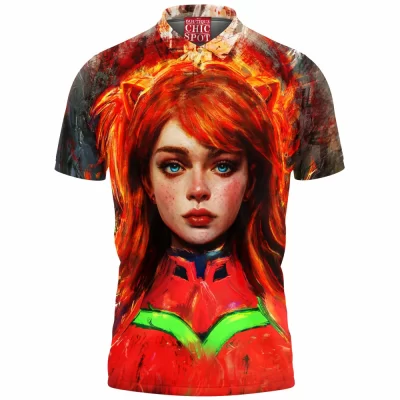 Anime Polo Shirt, Asuka Langley Soryu Polo Shirt