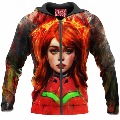 Anime Zip-Hoodie, Asuka Langley Soryu Zip-Hoodie