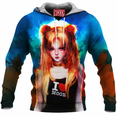 Anime Fleece-Hoodie, Sailor Moon Fleece-Hoodie