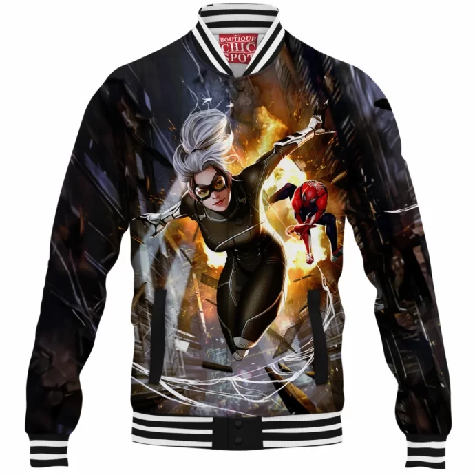 Spider-man And Black Cat Baseball Jacket