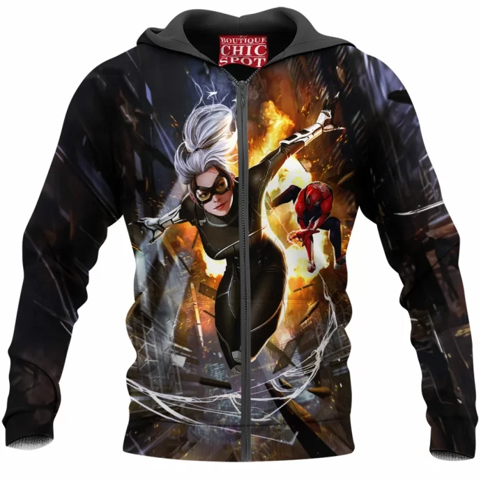 Spider-man And Black Cat Zip Hoodie