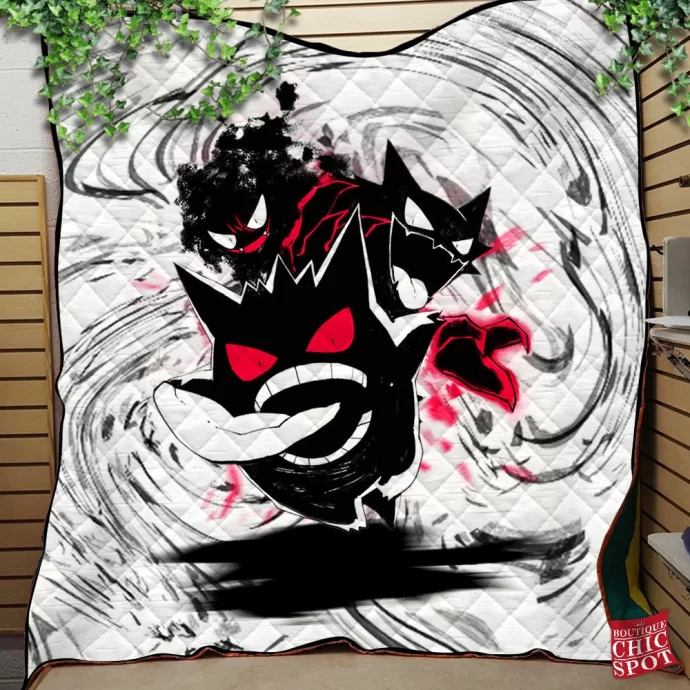 Gastly Evolution Line Quilt Blanket