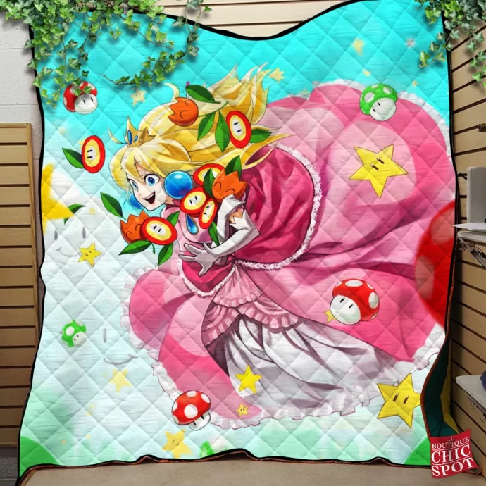 Princess Peach Quilt Blanket