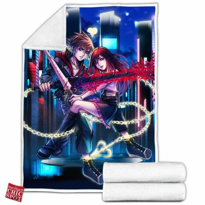 Sora And Kairi Fleece Blanket