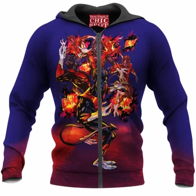 Comic Zip-Hoodie, Nightcrawler Zip-Hoodie, X-men Zip-Hoodie