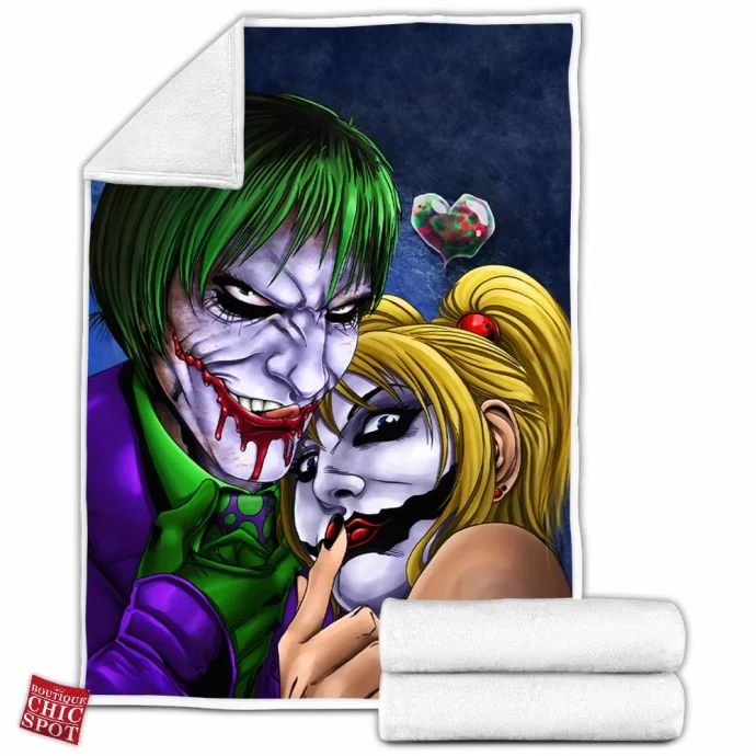 Joker And Harley Fleece Blanket