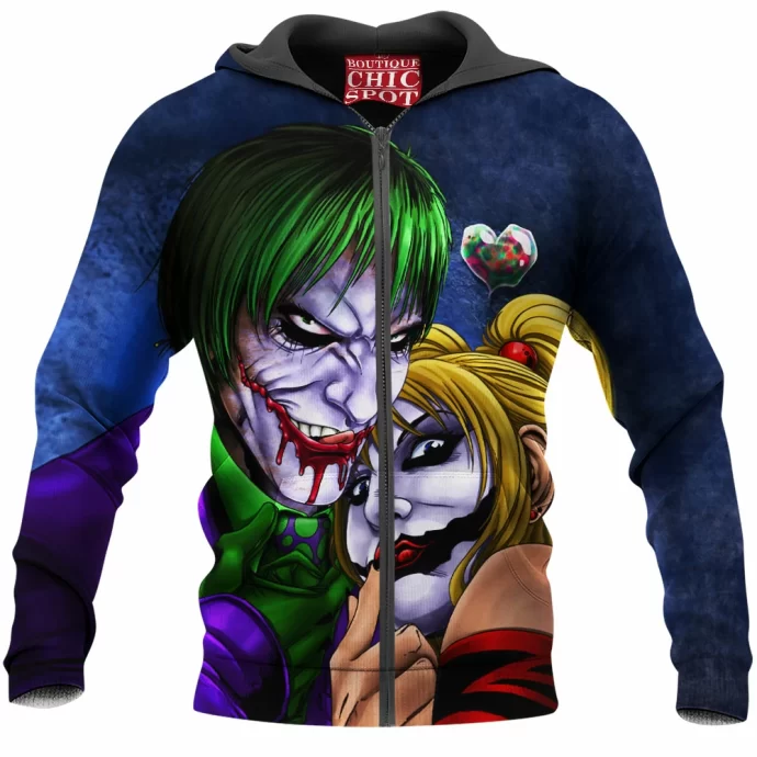 Joker And Harley Zip Hoodie