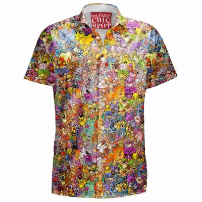 Anime Hawaiian-Shirt, Kanto Hawaiian-Shirt, Pokemon Hawaiian-Shirt