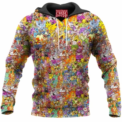 Anime Hoodie, Kanto Hoodie, Pokemon Hoodie
