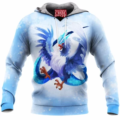 Anime Fleece-Hoodie, Articuno Fleece-Hoodie, Pokemon Fleece-Hoodie