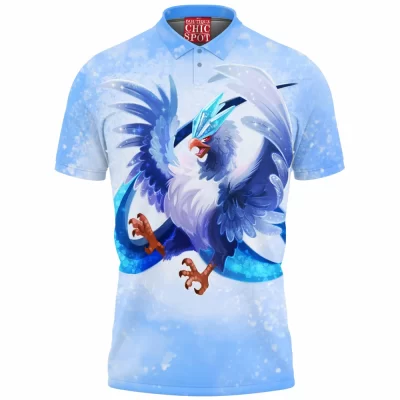 Anime Polo Shirt, Articuno Polo Shirt, Pokemon Polo Shirt