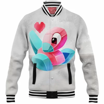 Anime Baseball-Jacket, Porygon Baseball-Jacket, Pokemon Baseball-Jacket