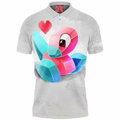 Anime Polo Shirt, Porygon Polo Shirt, Pokemon Polo Shirt