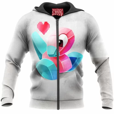 Anime Zip-Hoodie, Porygon Zip-Hoodie, Pokemon Zip-Hoodie
