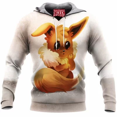 Anime Fleece-Hoodie, Eevee Fleece-Hoodie, Pokemon Fleece-Hoodie