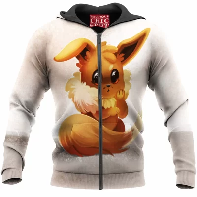 Anime Zip-Hoodie, Eevee Zip-Hoodie, Pokemon Zip-Hoodie