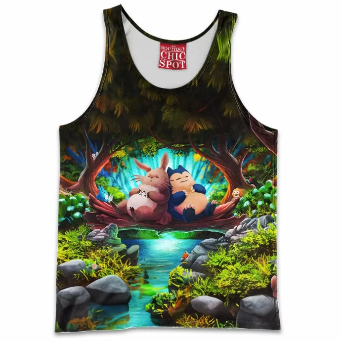 Totoro And Snorlax Tank Top