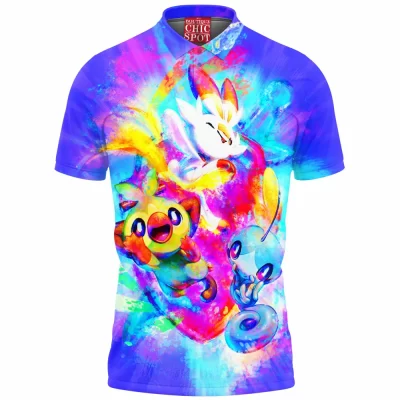 Anime Polo Shirt, Pokemon Polo Shirt, Pokemon Sword And Shield Polo Shirt