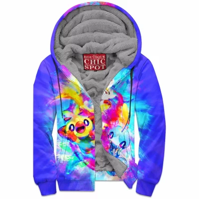 Anime Zip-Fleece-Hoodie, Pokemon Zip-Fleece-Hoodie, Pokemon Sword And Shield Zip-Fleece-Hoodie