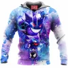 Anime Fleece-Hoodie, Gastly Fleece-Hoodie, Pokemon Fleece-Hoodie