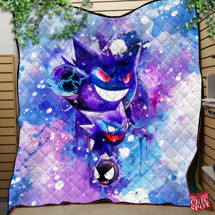 Gastly Evolutions Quilt Blanket