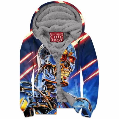 Sci-Fi Zip-Fleece-Hoodie, T-800 Zip-Fleece-Hoodie, The Terminator Zip-Fleece-Hoodie