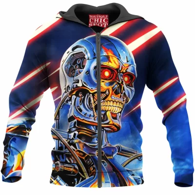 Sci-Fi Zip-Hoodie, T-800 Zip-Hoodie, The Terminator Zip-Hoodie