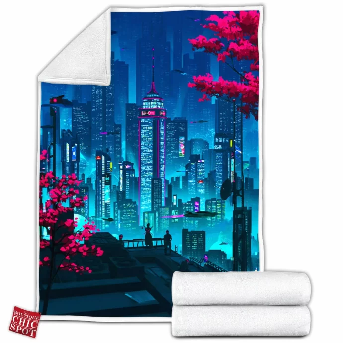 Cyberpunk Fleece Blanket