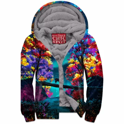Deer Zip-Fleece-Hoodie