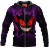 Anime Zip-Hoodie, Gengar Zip-Hoodie, Pokemon Zip-Hoodie