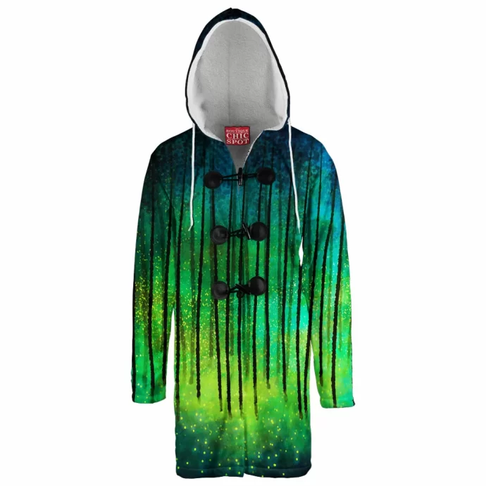 Turquiose Luster Hooded Cloak Coat