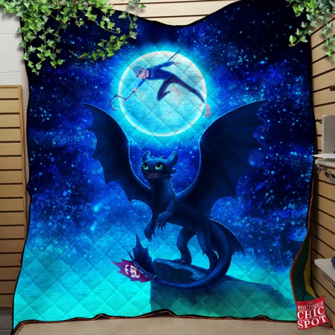 Jack And Toothless Quilt Blanket