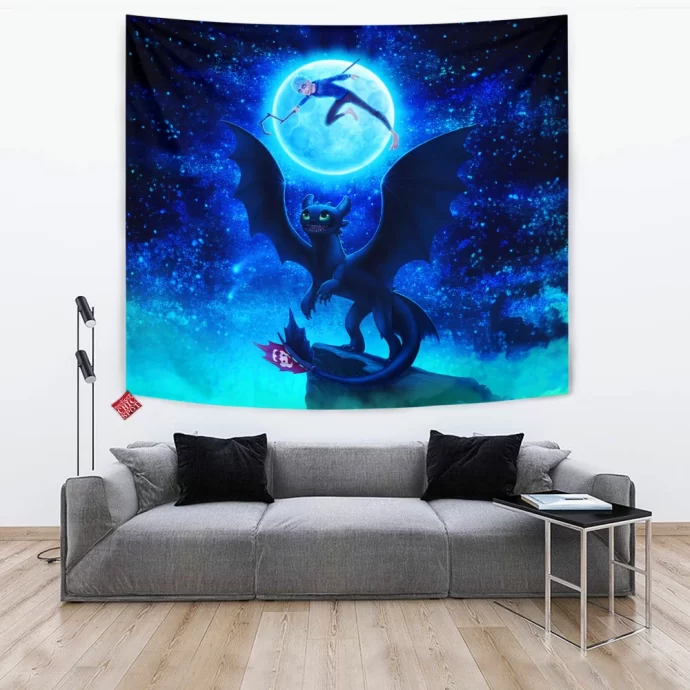 Jack And Toothless Tapestry