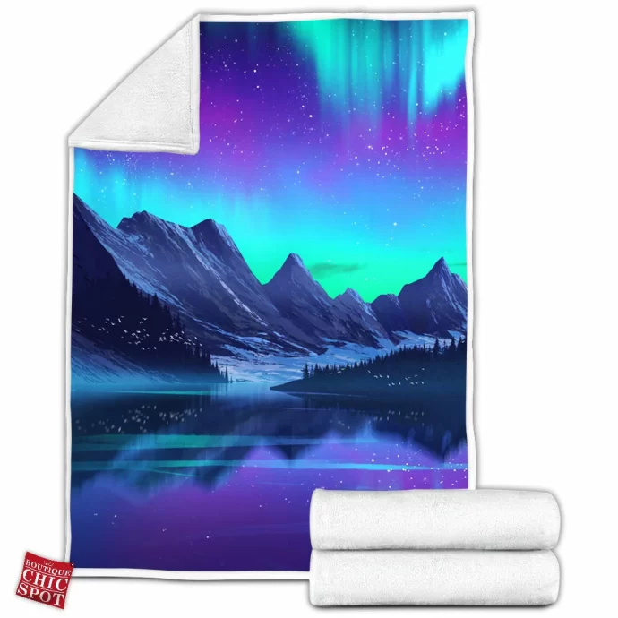 Lake Aurora Fleece Blanket