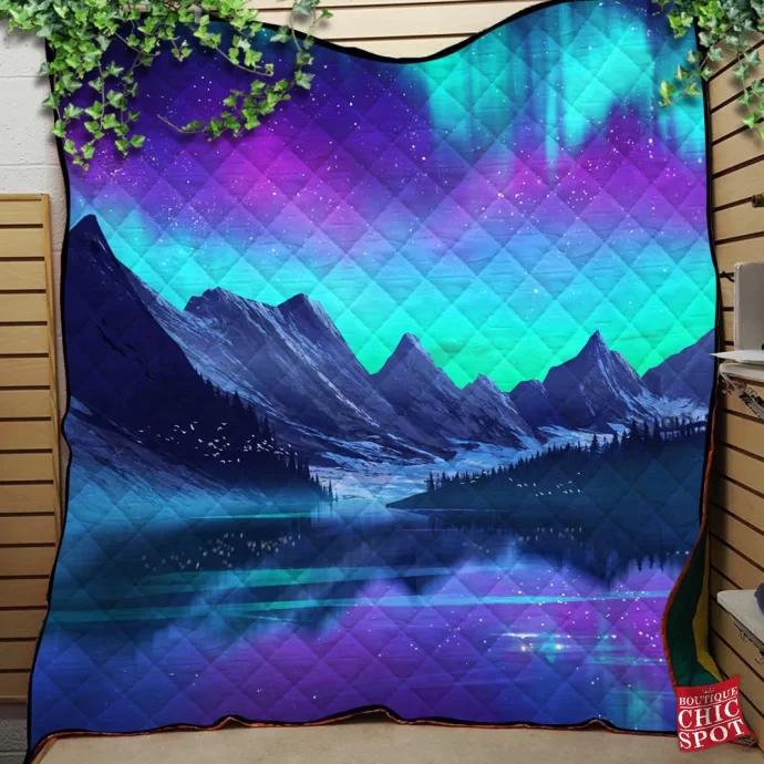 Lake Aurora Quilt Blanket