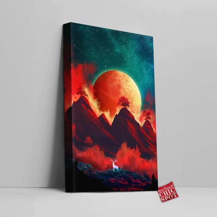 Red Moon Canvas Wall Art