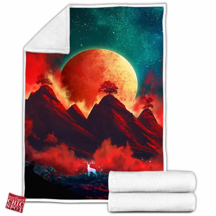 Red Moon Fleece Blanket