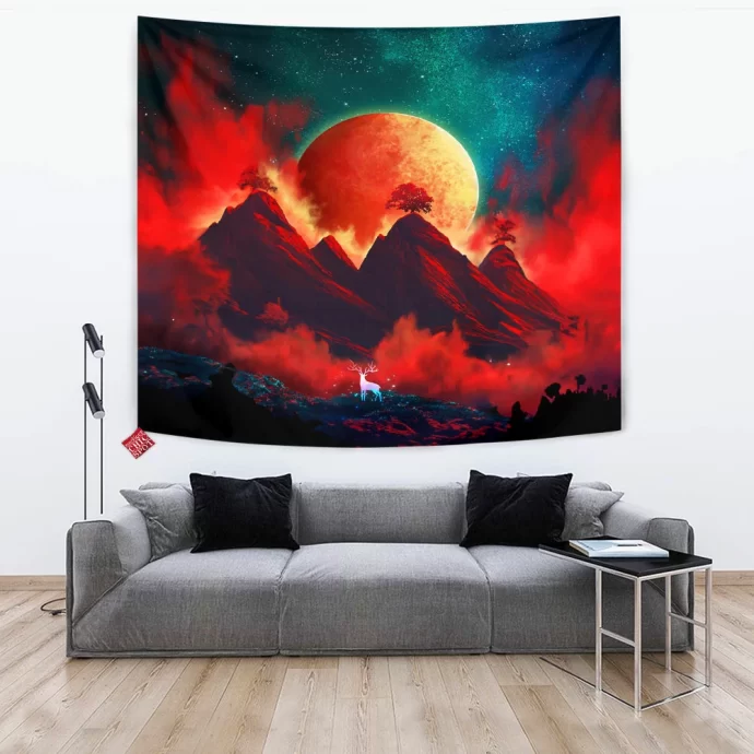 Red Moon Tapestry