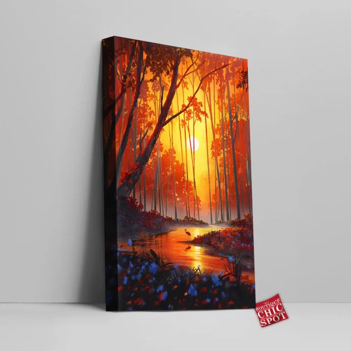 Autumn River Canvas Wall Art