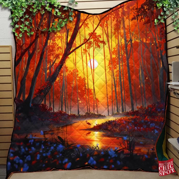 Autumn River Quilt Blanket