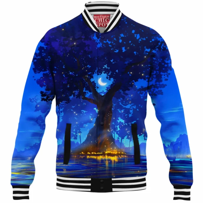 Magical Lantern Tree Baseball Jacket